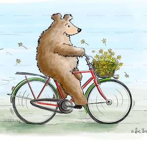 Radfahrer-Bär Grußkarte