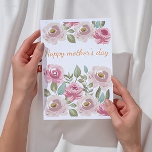 Tarjeta del Día de la Madre, Tarjeta de felicitación, Descarga instantánea, Hermosas ilustraciones, Regalo para mamá, Imprimible, Digital, Descargable, Acuarela