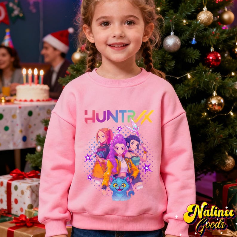 Kpop Demon Hunters Shirt,Derpy Tiger Tee,Huntrix Kids Shirt,Huntrix Girls T-Shirt,Huntrix Fans gift,Birthday Gift for Kid,Kpop Movie Tee image 10