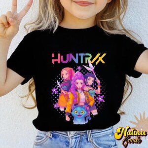 Kpop Demon Hunters Shirt,Derpy Tiger Tee,Huntrix Kids Shirt,Huntrix Girls T-Shirt,Huntrix Fans gift,Birthday Gift for Kid,Kpop Movie Tee image 2