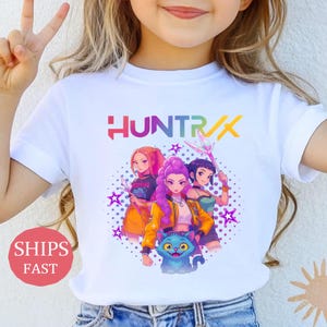 Kpop Demon Hunters Shirt,Derpy Tiger Tee,Huntrix Kids Shirt,Huntrix Girls T-Shirt,Huntrix Fans gift,Birthday Gift for Kid,Kpop Movie Tee