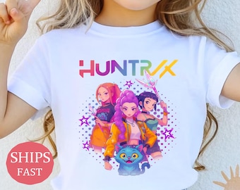 Kpop Demon Hunters Shirt,Derpy Tiger Tee,Huntrix Kids Shirt,Huntrix Girls T-Shirt,Huntrix Fans gift,Birthday Gift for Kid,Kpop Movie Tee
