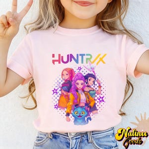 Kpop Demon Hunters Shirt,Derpy Tiger Tee,Huntrix Kids Shirt,Huntrix Girls T-Shirt,Huntrix Fans gift,Birthday Gift for Kid,Kpop Movie Tee image 5