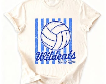 Volleyball Team Spirit Game Day Tee,Personalized School Mascot Shirt,Custom Matching Top,Sports Mom Gift,Retro Collegiate Fan Style Outfit
