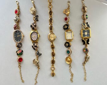Handmade Gold Wrist Watch Bracelet,woman display picture 2