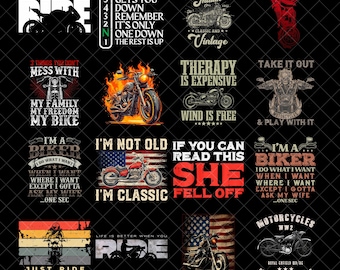 Paquete de imágenes PNG de motocicletas clásicas, diseños de camisetas, imágenes prediseñadas de motocicletas, calavera de motociclista, gráficos clásicos, ¡Vamos a conducir!, sublimación de motocicletas