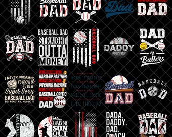 Paquete PNG de papá beisbolista, diseño de camiseta para papá deportista, papá entrenador, PNG de béisbol para el Día del Padre, descarga digital de papá, papá, entrenador