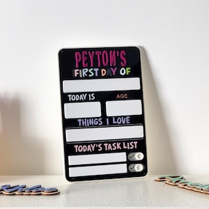 Acrylic First Day of School Sign, Personalized School Sign, Back to School Photo Prop, Milestone Sign, Custom First & Last Day School Board