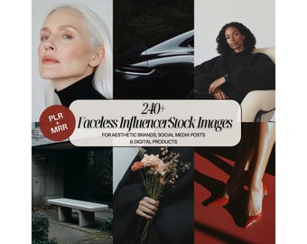 Ansiktslösa influencer-stockbilder, PLR MRR, estetiska foton för Instagram-innehållsskapare, trendiga visuella varumärken