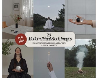 Modern Ritual Stock Photo Bundle PLR MRR Faceless Spiritual Aesthetic Images for Instagram Coaches Digital Creators