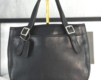 Vintage Y2K Coach Black Leather Legacy Zip  Shoulder Bag  Made