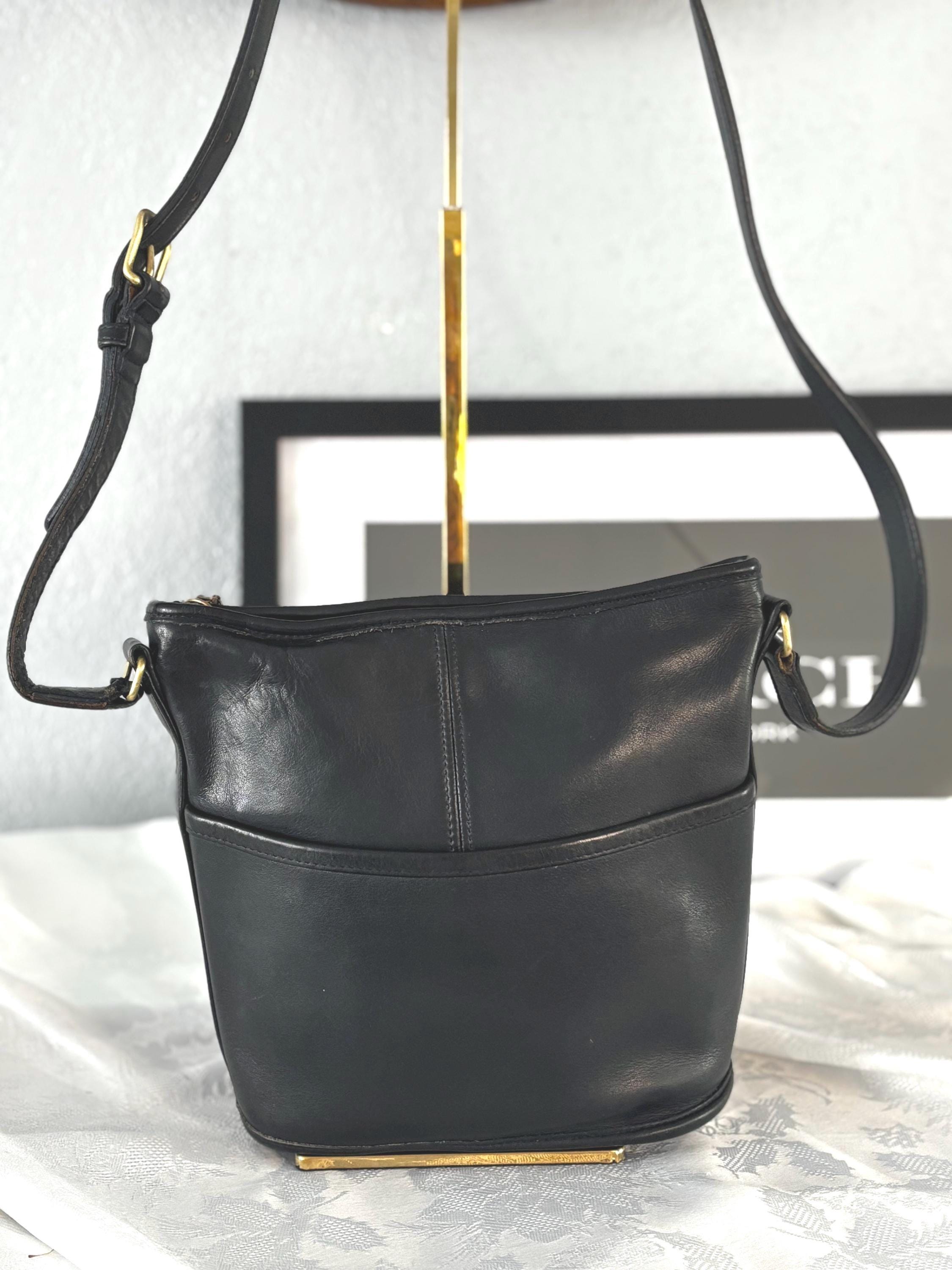バッグ OLD COACH Bucket Flap One shoulder bag Vintage Coach Bucket Bag Small - Etsy