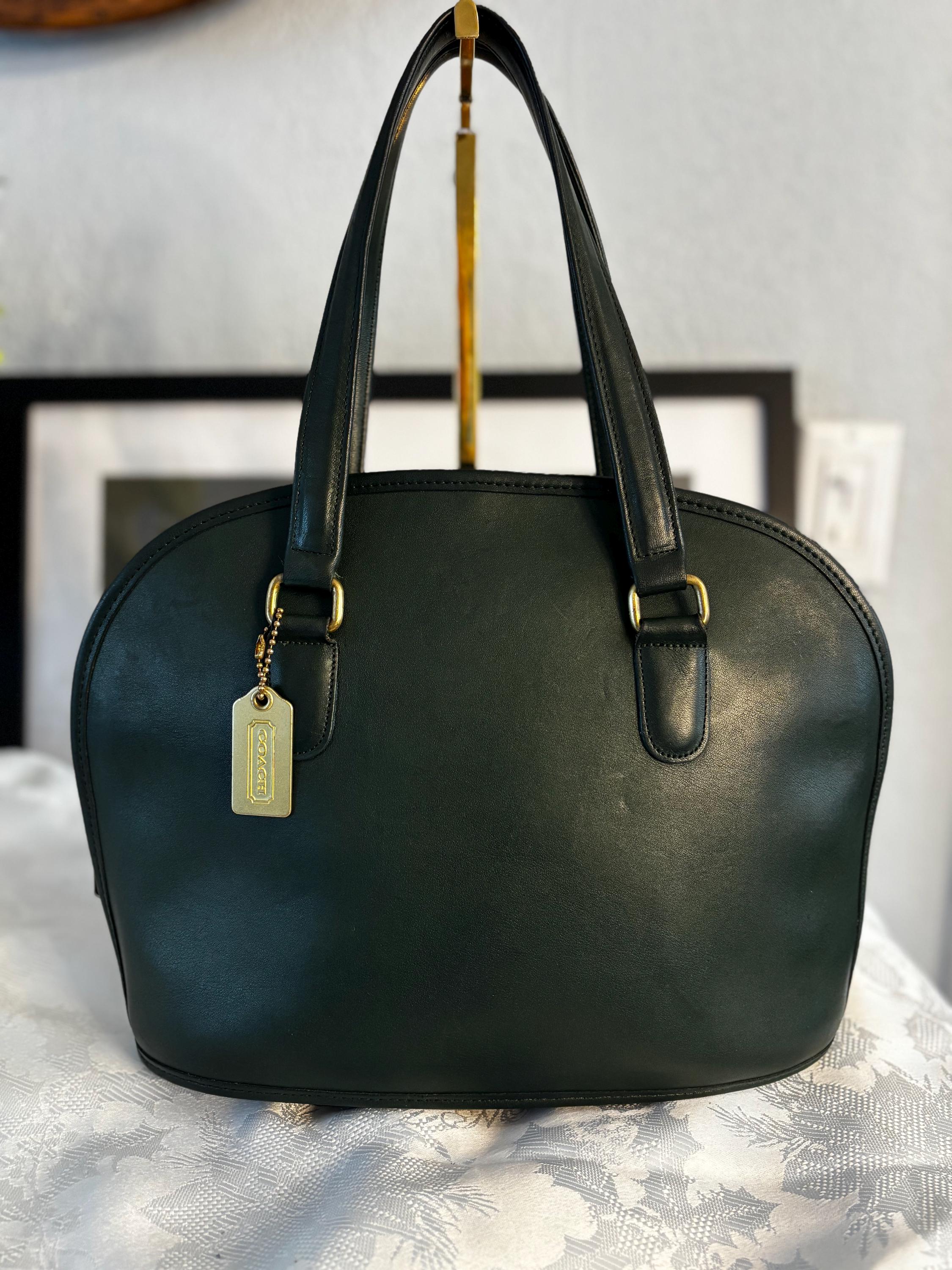 バッグ Vintage Coach Pelham Zip Green Handbag New Vintage Coach 9959 Bottle Green Petite Pelham Zip - Etsy