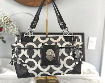 Vintage Coach Y2k Black Leather Mini Bag Top Handle Pouch Handbag
