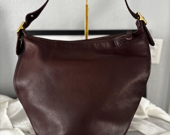 バッグ Vintage Coach Lula's Legacy Mahogany USA Vintage COACH Lula's Legacy Mahogany Leather Drawstring