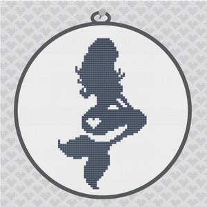 Meerjungfrau Silhouette Kreuzstich PDF Muster