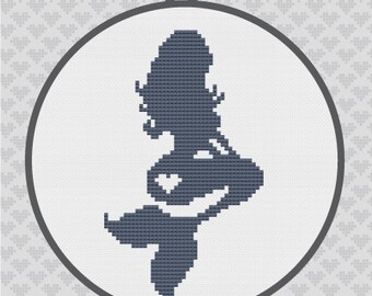 Mermaid Silhouette Cross Stitch Pattern in Pdf - Etsy