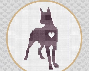 Great Dane Silhouette Cross Stitch Pattern