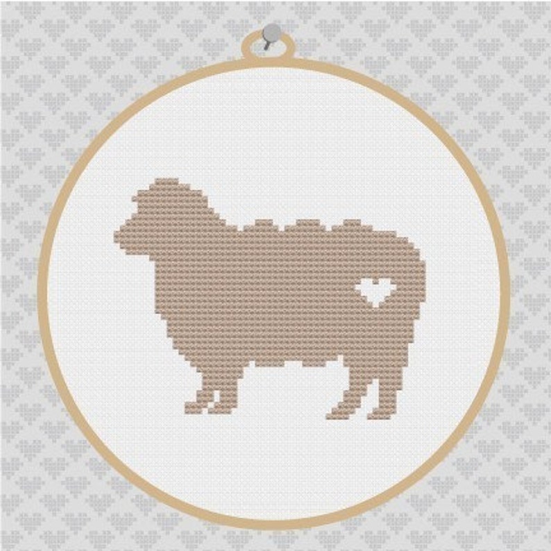 Sheep Silhouette Cross Stitch PDF Pattern | Etsy