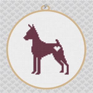 Miniature Pinscher Silhouette Cross Stitch PDF Pattern