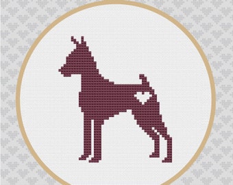 Miniature Pinscher Silhouette Cross Stitch PDF Pattern