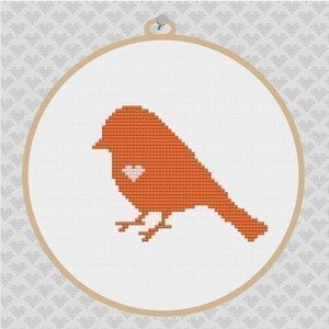 Silhouette d'oiseau au point de croix PDF Pattern I