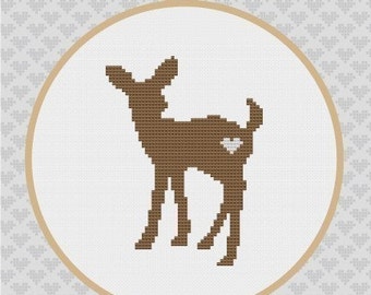 Deer Silhouette Cross Stitch PDF Pattern I