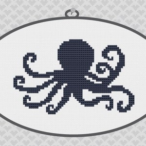 Octopus Silhouette Cross Stitch PDF Pattern