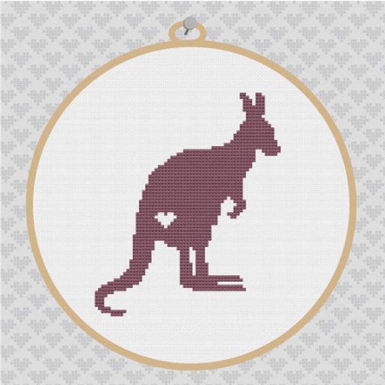 Kangaroo Silhouette Cross Stitch PDF Pattern Etsy