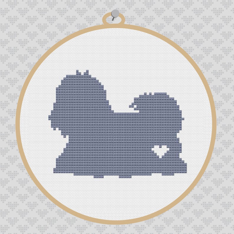 Shih Tzu Silhouette Cross Stitch Pattern image 1