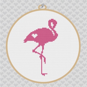 Flamingo Silhouette Cross Stitch PDF Pattern 001