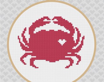 Crab Silhouette Cross Stitch Pattern