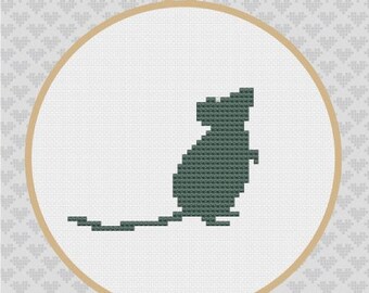 Mouse Silhouette Cross Stitch PDF Pattern