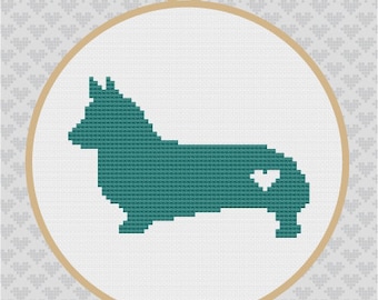 Corgi Silhouette Cross Stitch Pattern