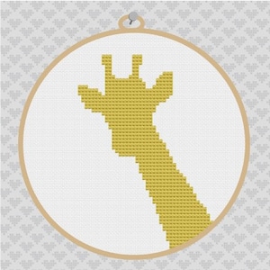 Giraffe Portrait Silhouette Cross Stitch PDF Pattern