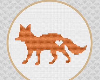 Fox Silhouette Cross Stitch PDF Pattern