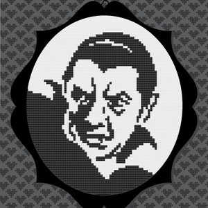 Dracula Silhouette Cross Stitch Wzór PDF