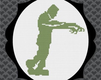 Frankenstein Silhouette Cross Stitch Pattern 2