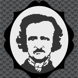 Edgar Allan Poe Silhouette Cross Stitch PDF Pattern