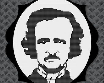 Edgar Allan Poe Silhouette Cross Stitch PDF Pattern
