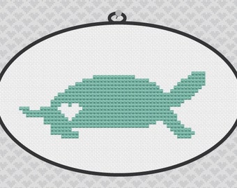Turtle Silhouette Cross Stitch PDF Pattern I