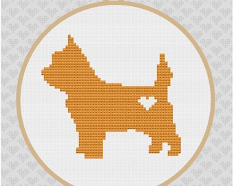 Cairn Terrier Silhouette Cross Stitch Pattern
