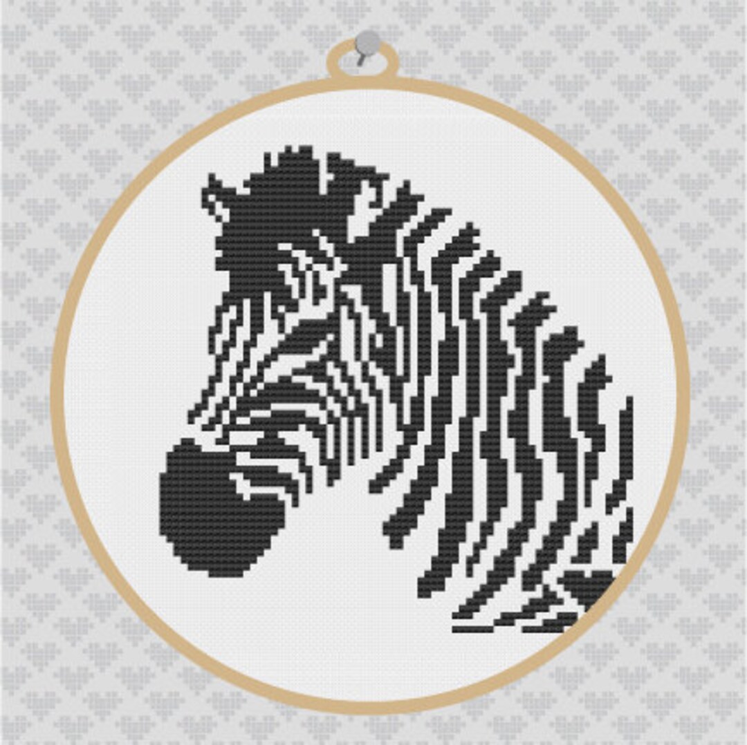 Zebra Silhouette Cross Stitch PDF Pattern Etsy