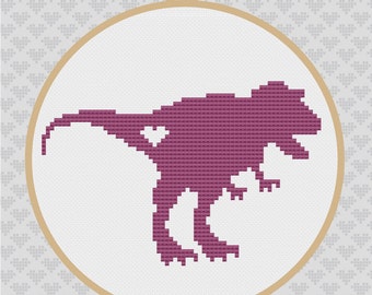 Tyrannosaurus Silhouette Cross Stitch PDF Pattern