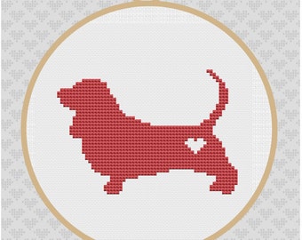 Basset Hound Silhouette Cross Stitch Pattern