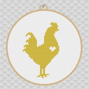 Rooster Silhouette Cross Stitch PDF Pattern