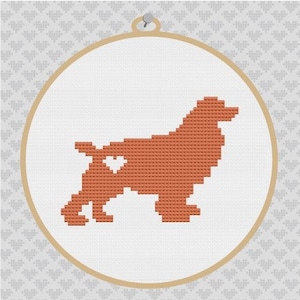 Spaniel Silhouette Cross Stitch Pattern