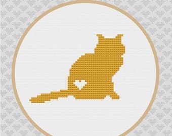 Cat Silhouette Cross Stitch PDF Pattern 2