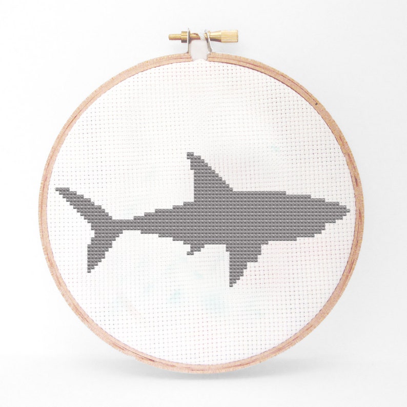Shark Silhouette Cross Stitch PDF Pattern - Etsy