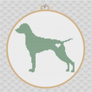 Patrón PDF Punto de Cruz Silueta Vizsla